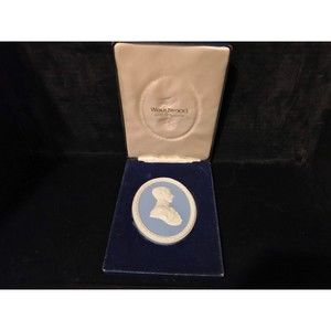 Rare Vintage Wedgwood Blue JasperWare HRH Prince Charles NIB Plaque England